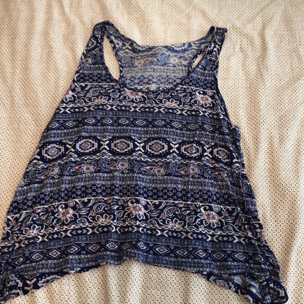 Flowy print racer back tank